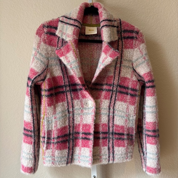 Maeve Jackets & Blazers - Anthropologie Maeve Aurelia Pink Alpaca/Wool Blend Fuzzy Oversize Jacket Size XS